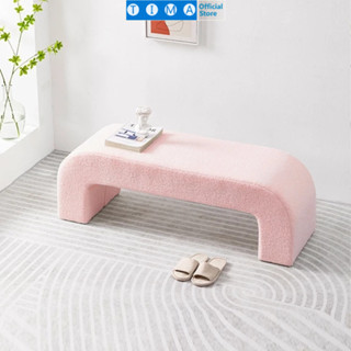 Ghế băng dài SOFA vải sần cao cấp ngồi chờ cửa hàng spa màu trắng màu hồng màu xanh rêu dài 1m , thương hiệu TIMA - TM68
