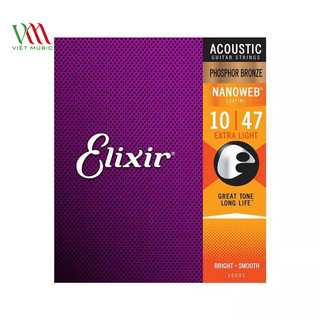 Dây Đàn Guitar Acoustic Elixir Nanoweb 92/8 Phosphor Bronze - Chính Hãng I Việt Music