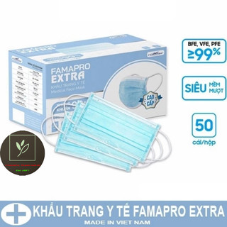 ( XANH) Khẩu trang y tế cao cấp 4 lớp Nam Anh Famapro 50 cái