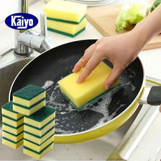 Kaiyo Miếng bọt biển rửa chén bát 2 mặt xanh vàng - đa năng, tiện dụng