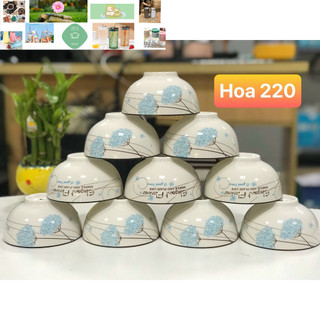 combo 10 bát cơm hoa họa tiết 4d nhiều mẫu