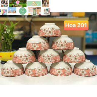 combo 10 bát cơm hoa họa tiết 4d nhiều mẫu