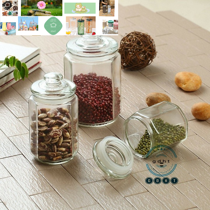 Lọ thủy tinh hình lục lăng 550ml