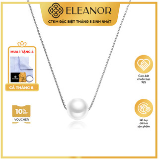 Dây chuyền bạc nữ Eleanor Accessories mặt ngọc trai nhân tạo vòng cổ basic phụ kiện trang sức 3268