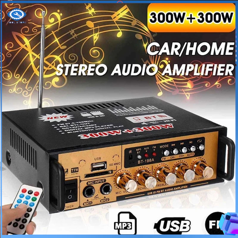 Amply Bluetooth Amply, âm ly karaoke Amly Mini Bluetooth TLC BT-198B-B, BT-198A Kết Hợp Ghi Âm , Ech
