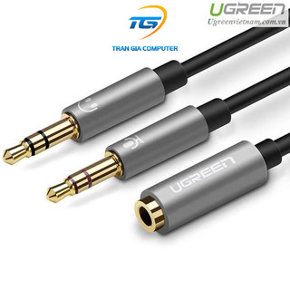 Cáp chuyển Audio 3.5mm (âm) ra 2 đầu dương 3.5mm Phone, Mic Ugreen 20899