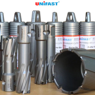 Mũi Khoan Từ Hợp Kim Unifast Chuôi 3 Bi 1 Vát Loại Dài Khoét Sâu 50mm Phi 12-60mm