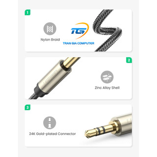Cáp Audio 3.5mm to 6.5mm dài 2M Ugreen 10628