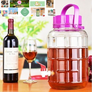 bình thủy tinh 20l quai xách nắp tím