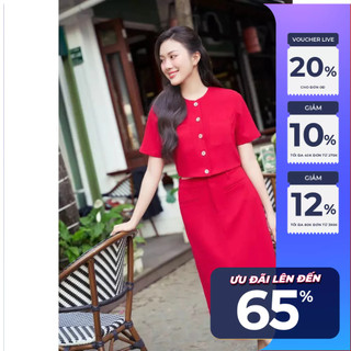 Chân váy midi A tuyết nhung Maybi