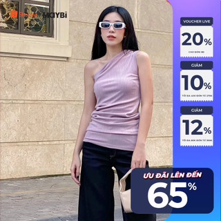 Áo Maybi ôm thun vai lệch không tay