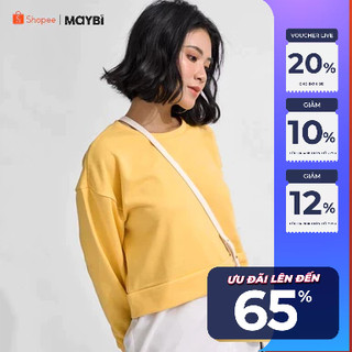Áo sweater Maybi suông thun phối lai sơ mi
