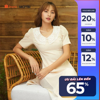 Áo dài Maybi ôm phối cổ ren trắng