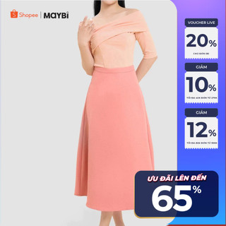 Chân váy A midi pho xéo Maybi
