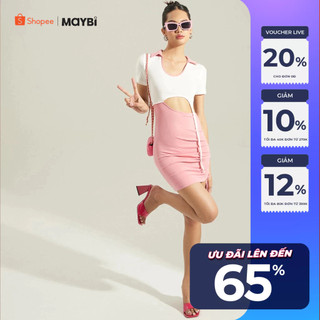 Đầm thun Maybi ôm cutout eo phối dây rút