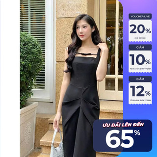 Đầm 2 dây Maybi ôm tuyết mưa tà kiểu