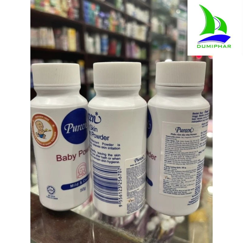 Phấn rôm Pureen xanh giảm rôm sảy
