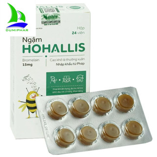 Ngậm Hohallis H24 viên, hỗ trợ giúp làm ấm họng, dịu họng, hỗ trợ giảm đau rát họng