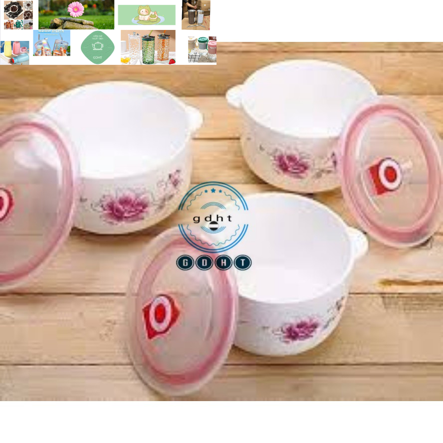 Bộ 3 bát sứ có tay cầm