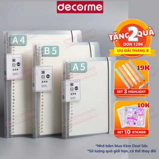 Sổ còng DecorMe bìa sổ còng A4 A5 B5 binder còng sắt 4 9 6 20 26 30 còng làm sổ tay, sổ ghi chép, take notes, bujo