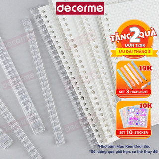 Còng nhựa DecorMe còng sổ A4 B5 A5 thanh còng nhựa trong suốt làm sổ còng nhựa vở còng Klong  tiện dụng