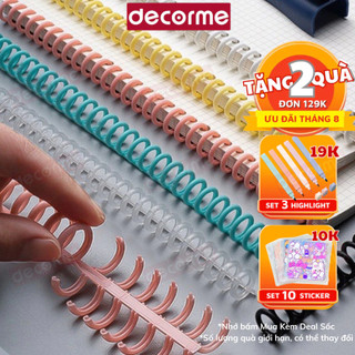 Còng nhựa kẹp giấy lò xo DecorMe còng cao cấp A4 B5 A5 làm gáy sổ còng có thể cắt rời loại cao cấp