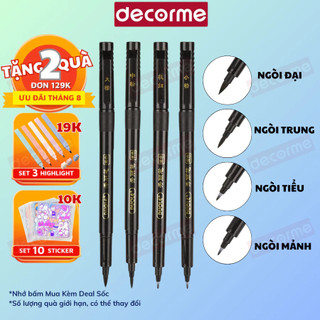 Bút brush pen viết calligraphy lettering thư pháp có thể đổ thêm mực HC DecorMe