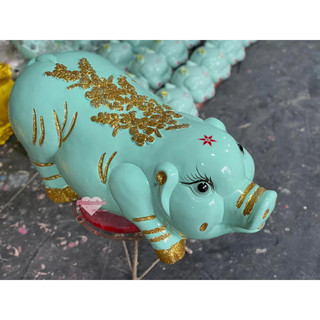  Heo đất tiết kiệm khủng lồ size to nhất dáng dài Phúc Lộc lưng khắc hoa đào vân nổi Tiệm heo Soda