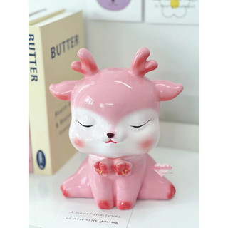   Ống tiết kiệm Hươu chibi cute quà tặng, trang trí Tiệm Heo Soda