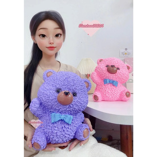Ống tiết kiệm Gấu xù bông đáng yêu size to | quà tặng, trang trí, heo/lợn đất tiết kiệm tiền | Tiệm Heo Soda