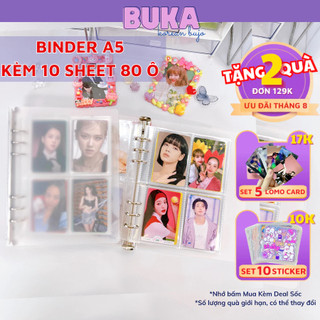 Binder bìa sổ còng nhựa đựng ảnh Collect Book sheetmeet đựng photo card khổ A5 Buka Combo Binder sheet