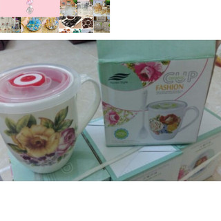 Cốc sứ 450ml tặng kèm thìa sứ