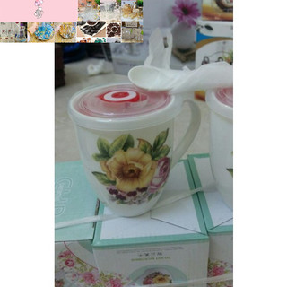 cốc sứ 450ml tặng kèm thìa sứ