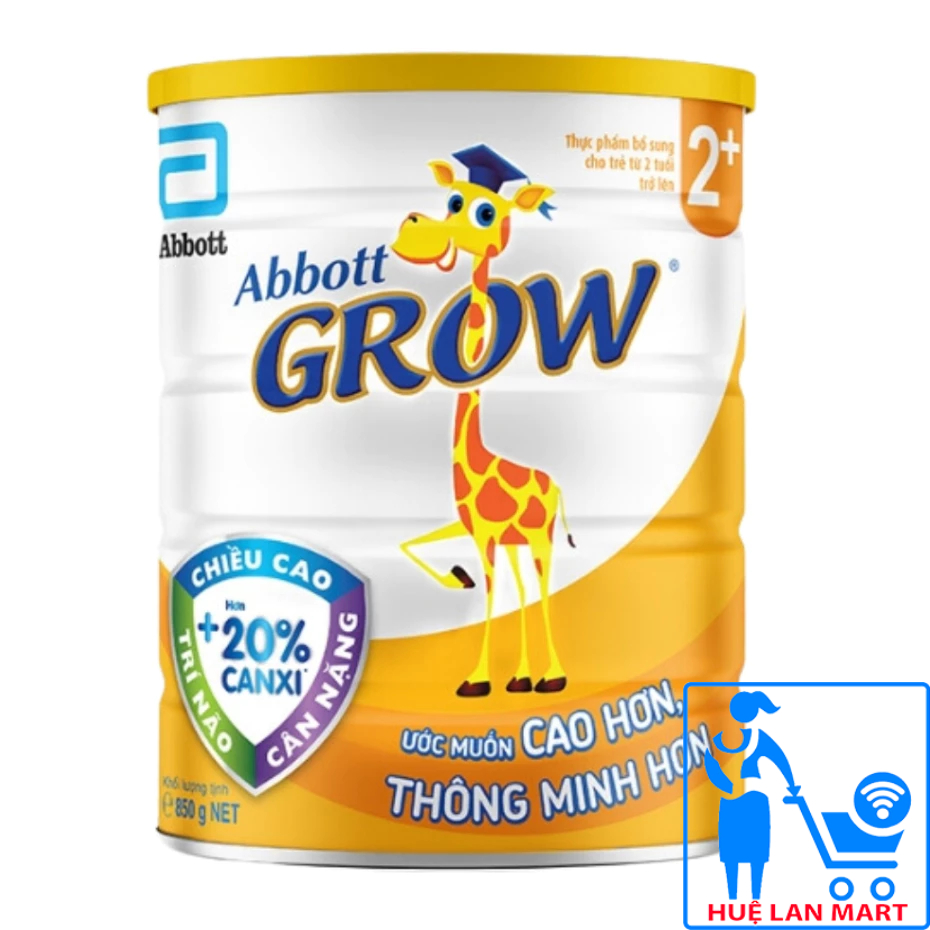 [CHÍNH HÃNG] Sữa Bột Abbott Grow 2+ Hộp 850g (Cho bé 2 tuổi trở lên)