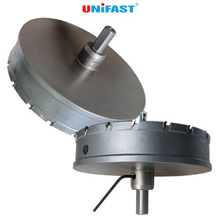 Mũi khoét lỗ tròn unifast hợp kim khoan rút lõi ống kim loại tôn thép tấm inox phi 60-140mm sâu 25mm