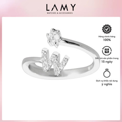 Nhẫn bạc nữ LAMY W Initial Ring Silver 8270 - Nhẫn bạc ta cao cấp