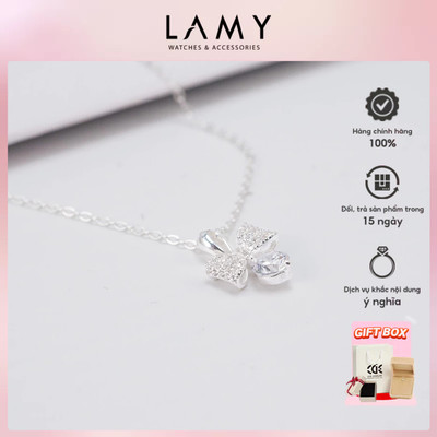 Dây chuyền bạc nữ LAMY Crystal Bow Tie Necklace Silver 6367- Dây chuyền bạc ta