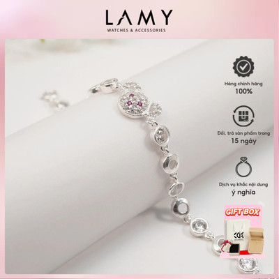 Lắc tay bạc LAMY Joyful Bear Pink Bracelet Silver 2146 - Lắc tay bạc Ý 925