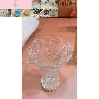 Lọ hoa thủy tinh 20cm trắng