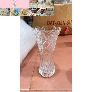 Lọ hoa thủy tinh 20cm trắng