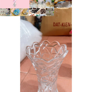 Lọ hoa thủy tinh 20cm trắng