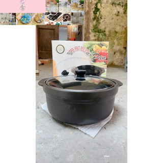 Nồi đất dày dặn CAO CẤP 2,5L nắp kính