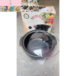Nồi đất dày dặn CAO CẤP 2,5L nắp kính