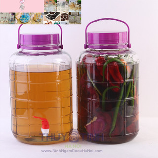 bình thủy tinh quai xách nắp tím 8l, 10l, 12l, 16l, 20l có vòi