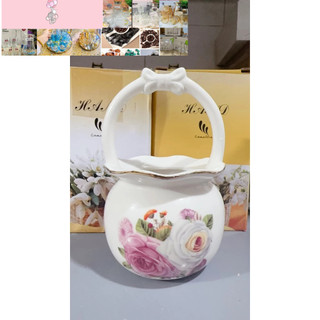 giỏ sứ - lẵng sứ hoa văn đẹp