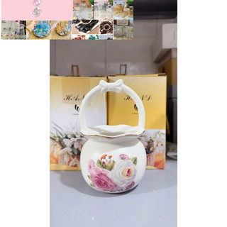 giỏ sứ - lẵng sứ hoa văn đẹp