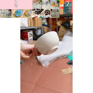 Combo 10 chén sứ trắng hàng mộc dày dặn