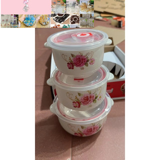 Bộ 3 bát thố sứ có tay cầm