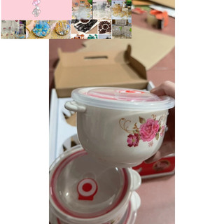 Bộ 3 bát thố sứ có tay cầm