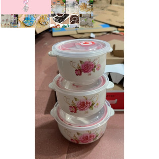 Bộ 3 bát thố sứ có tay cầm